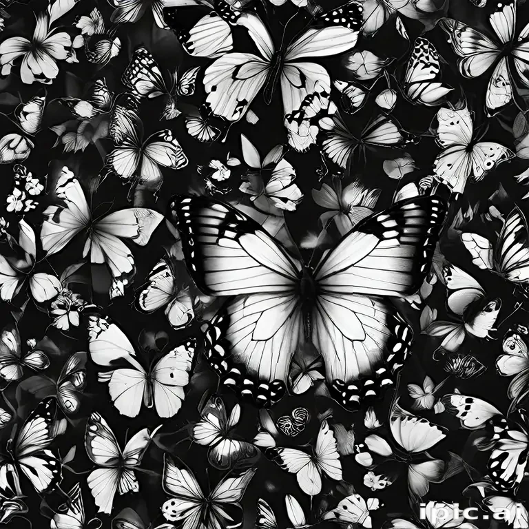 black and white butterfly wallpaper