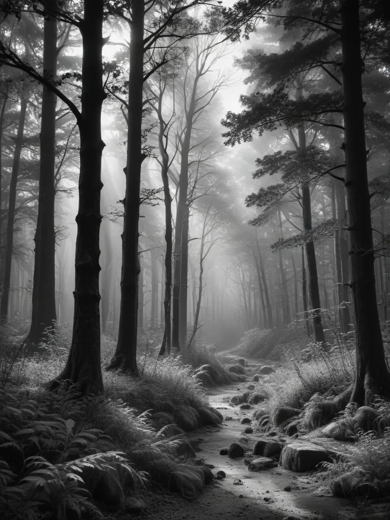 forest clipart black and white