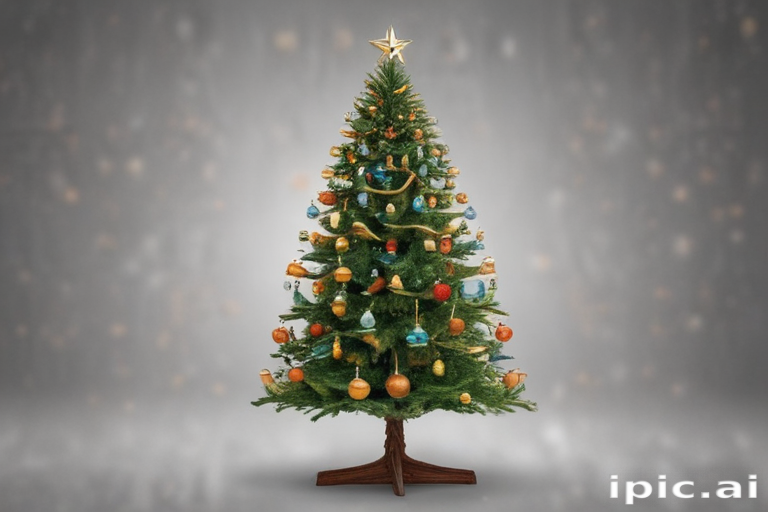 A Beautifully Decorated Christmas Tree with Colorful Ornaments and Star ...