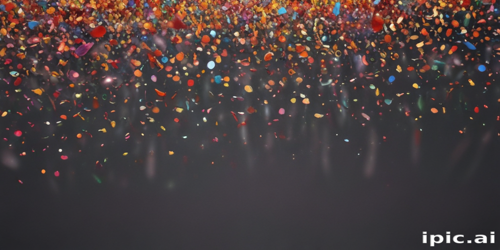 A Vibrant Explosion of Colorful Confetti Falling Against a Dark Background