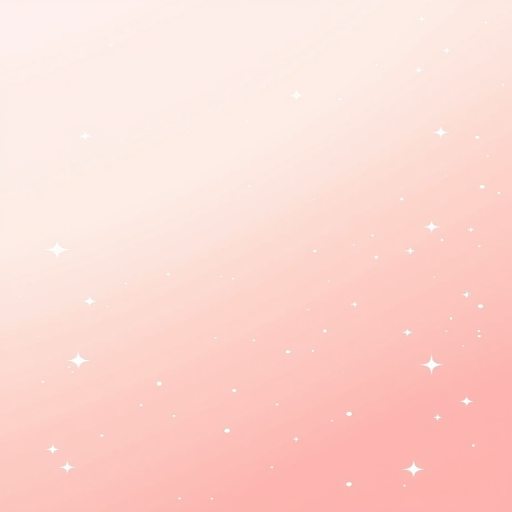 Create a smooth gradient background transitioning from light pink to pale peach with scattered white stars and small sparkles throughout the design for a dreamy aesthetic.