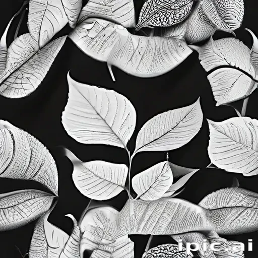 leaf white and black