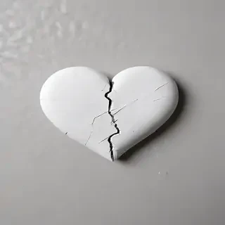 white broken heart