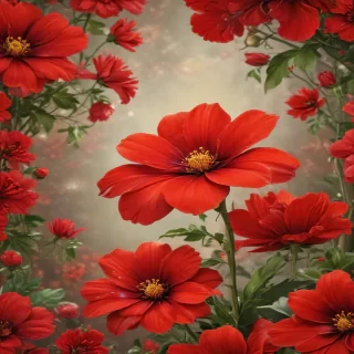 red flower bg