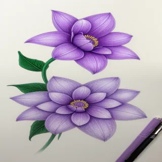 purple flower drawing