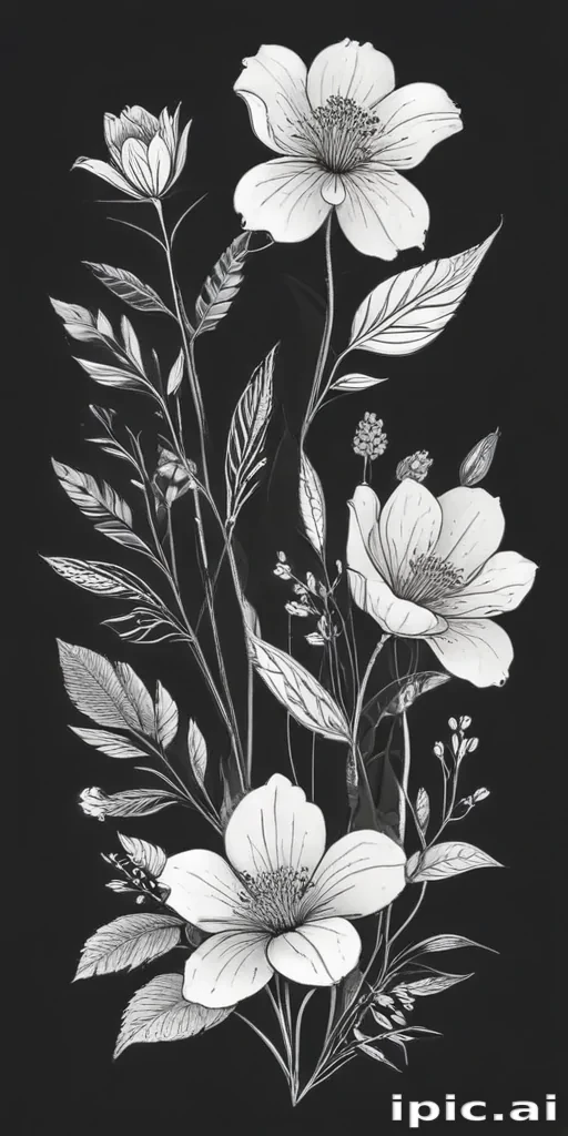 floral line art