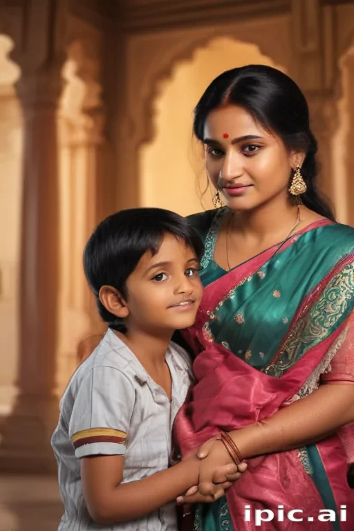 indian son with mom