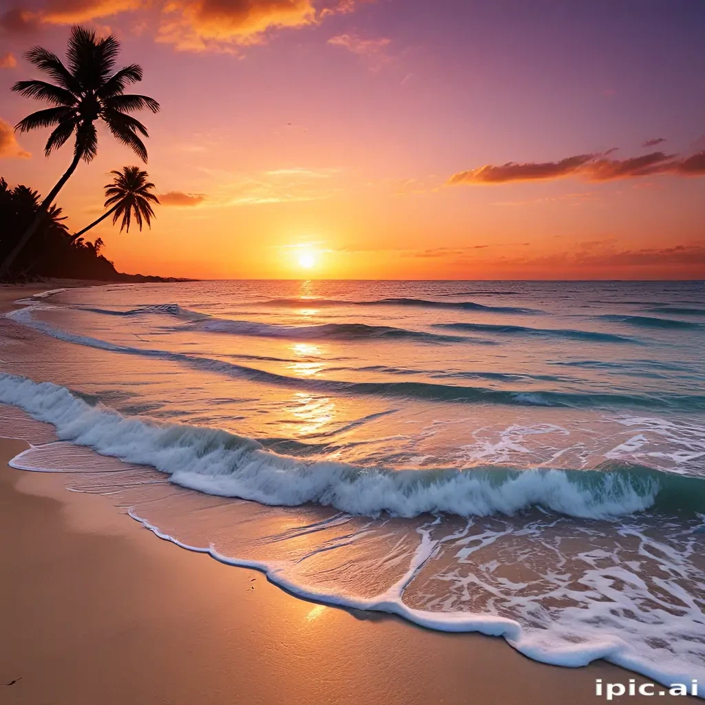sunset on the beach backgrounds