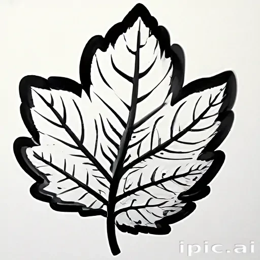clipart of leaf black and white