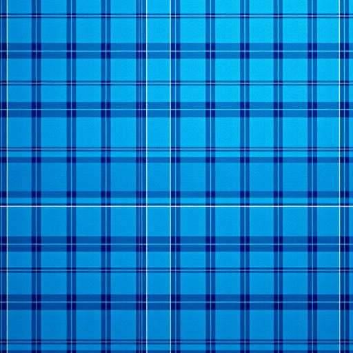 Create a high-resolution image of a blue plaid pattern with varying shades of blue, capture with a Canon EOS R5, 50mm lens, f/4 aperture, ISO 100, top-down view, studio lighting.