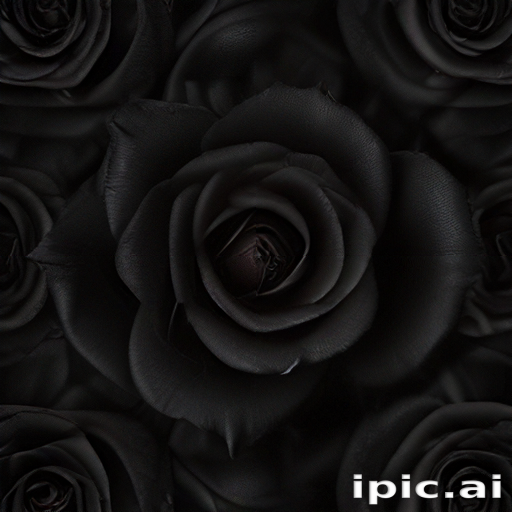 Elegant Arrangement of Deep Black Roses on a Dark Background