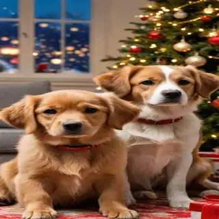 christmas wallpaper dogs