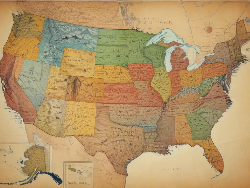 usa map with states