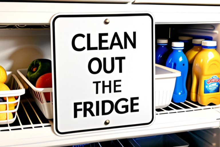 clean out the fridge sign
