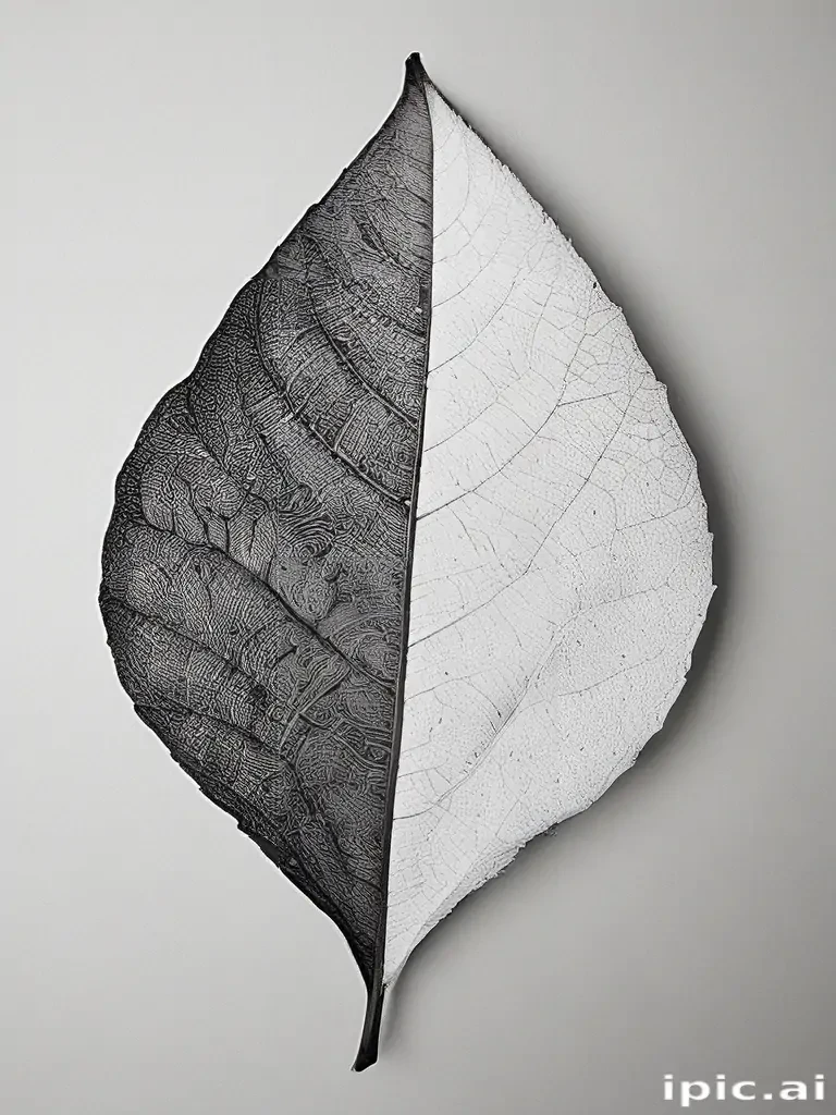 leaf white and black