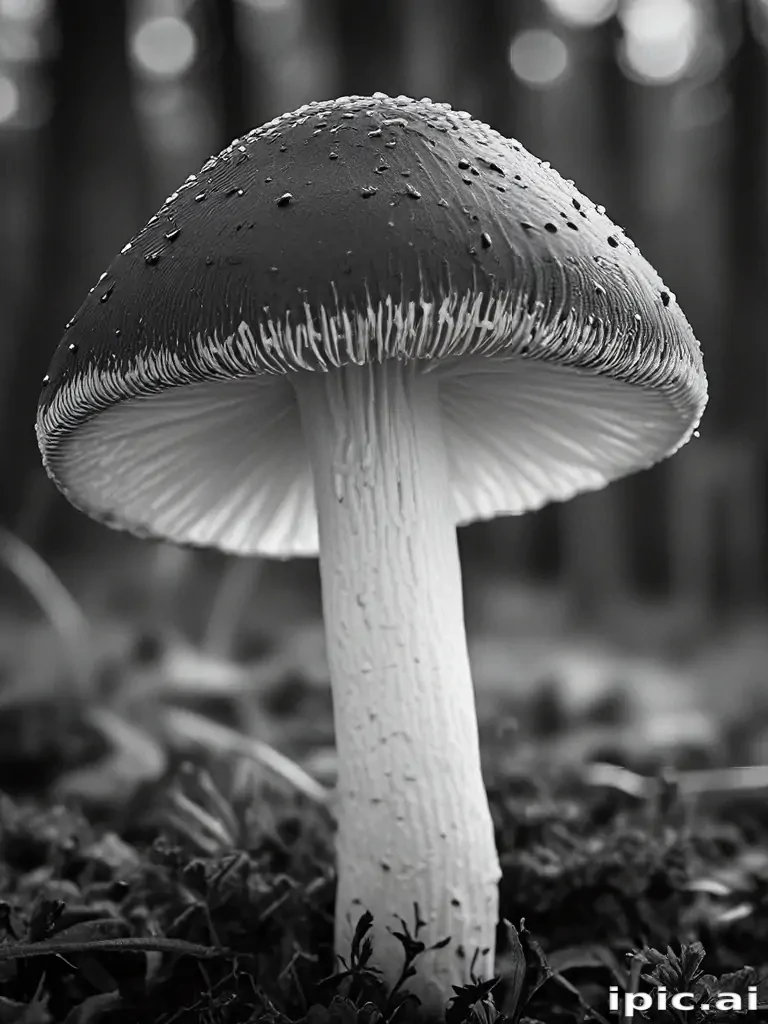 mushroom black and white