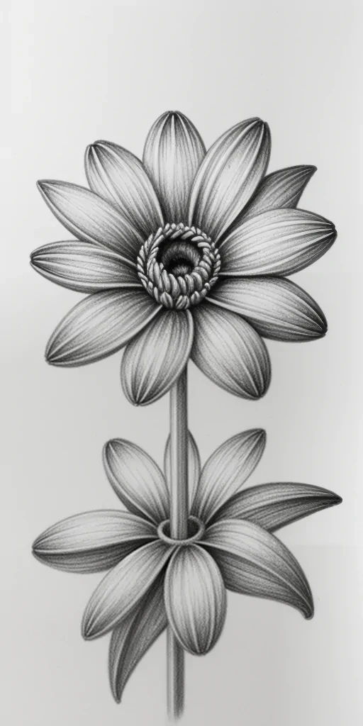 flower pencil drawing