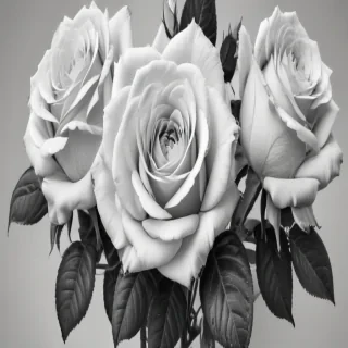 roses clipart black and white