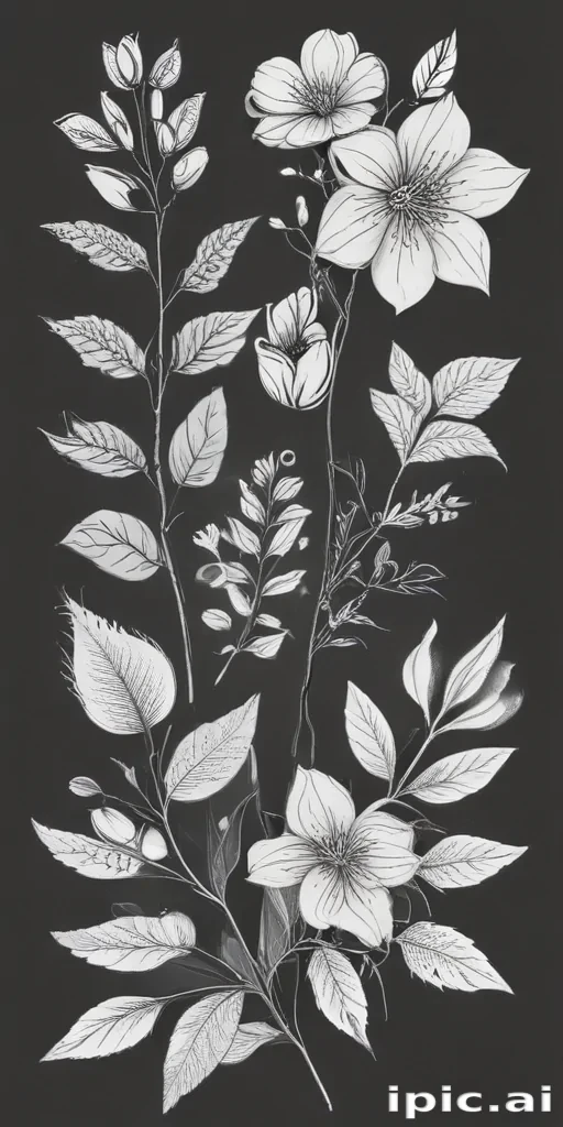 floral line art