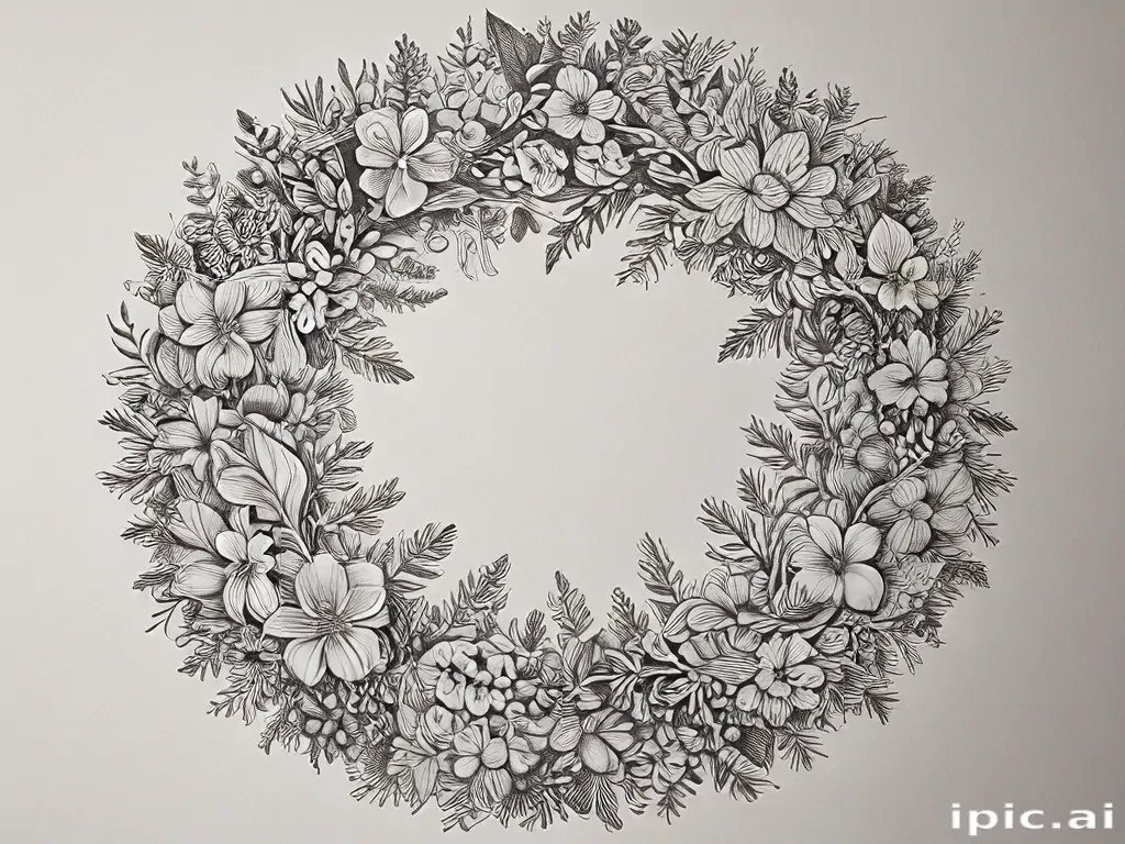 wreath drawing