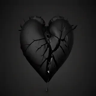 broken heart black