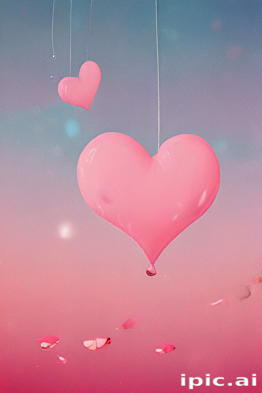 Delicate Pink Hearts Gently Floating Against a Soft Pastel Background