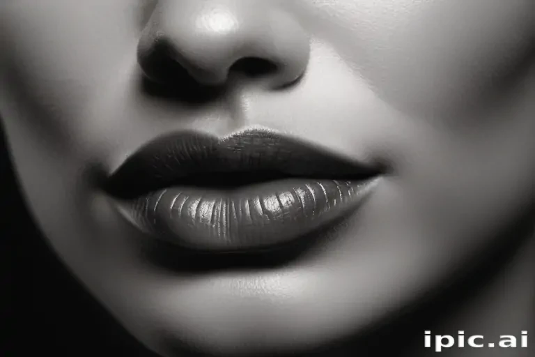lips black and white clipart