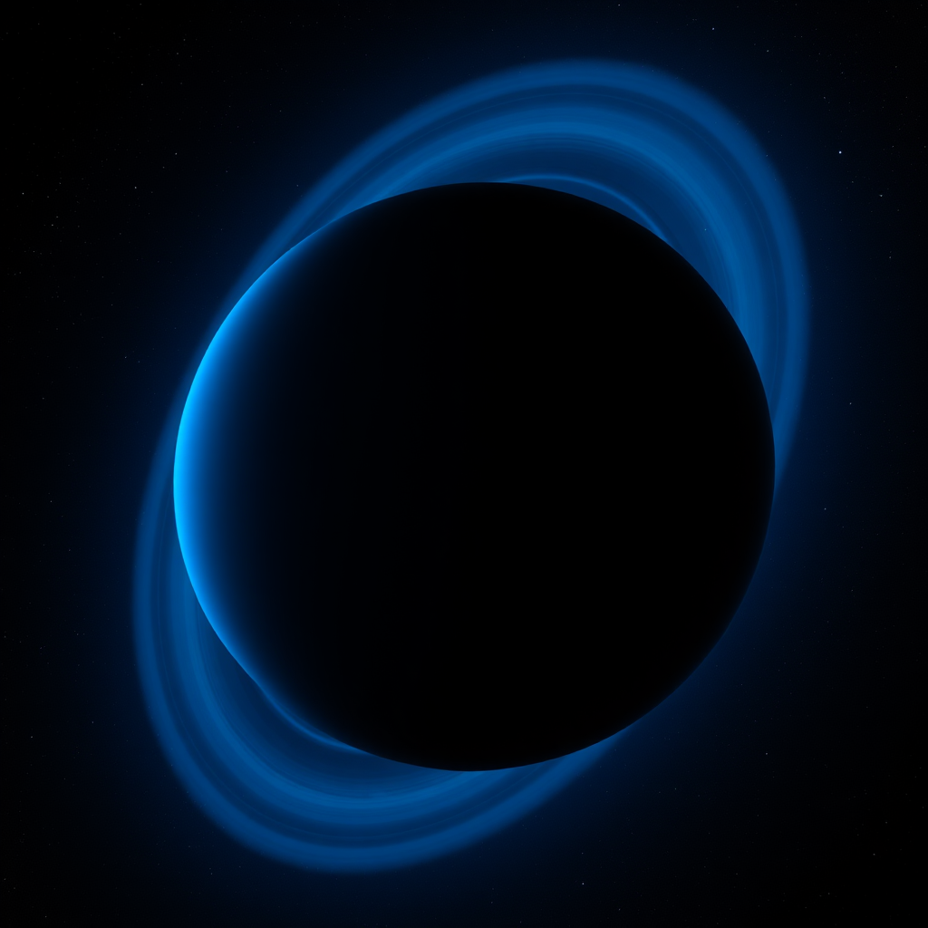 Generate a high-resolution image of Neptune with visible rings in deep space, shot with a DSLR camera at f/8 aperture, ISO 100, using a 50mm lens, focusing on a clear view to capture intricate details and vibrant colors.