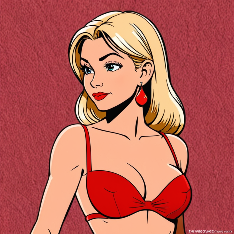 Free Ai Image Generator - High Quality and 100% Unique Images -  —  baby Holli Would from the cartoon Cool World dressed in tiny red Strapless  harem bra. blond hair. Profile