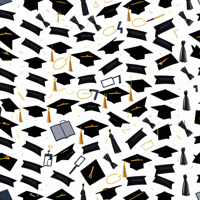 Celebrating Academic Achievements with a Pattern of Graduation Caps and ...