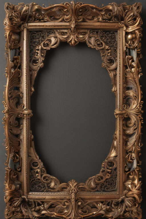 Ornate Vintage Frame with Intricate Carvings and Decorative Details
