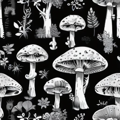 mushroom clip art black and white