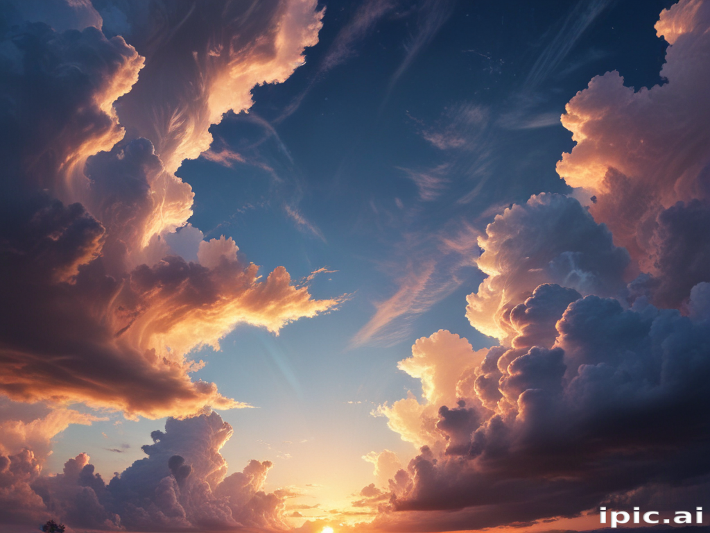 Majestic Sunset Painting the Sky with Vibrant Clouds and Colors