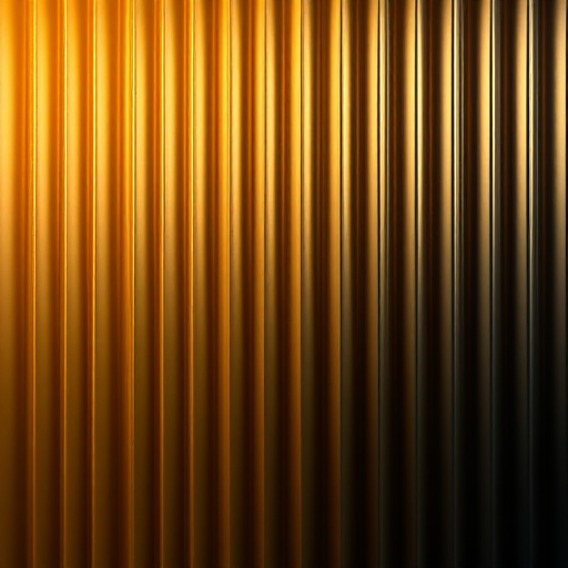 abstract image of vertical golden and black lines with smooth gradients, captured with a DSLR camera, aperture f/2.8, ISO 100, 50mm lens, soft focus, studio lighting, centered composition