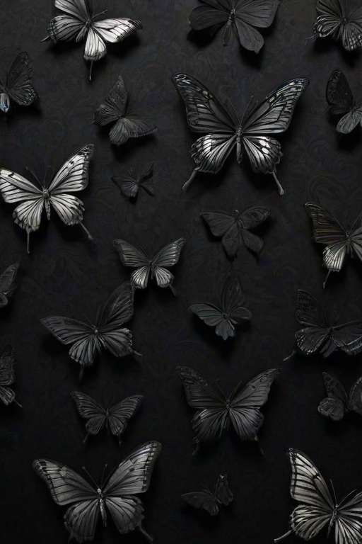 black wallpaper butterfly
