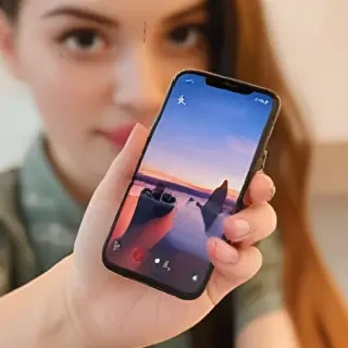 holding phone