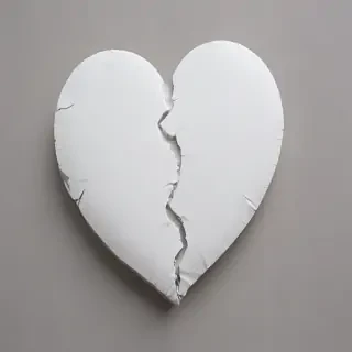 white broken heart