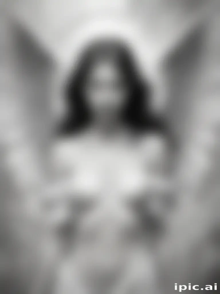 black and white angel drawings