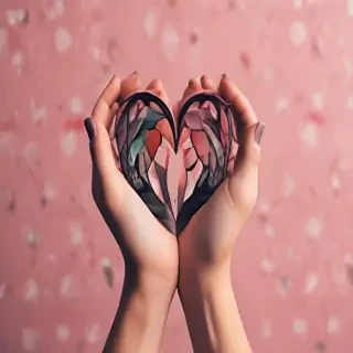 hand heart aesthetic