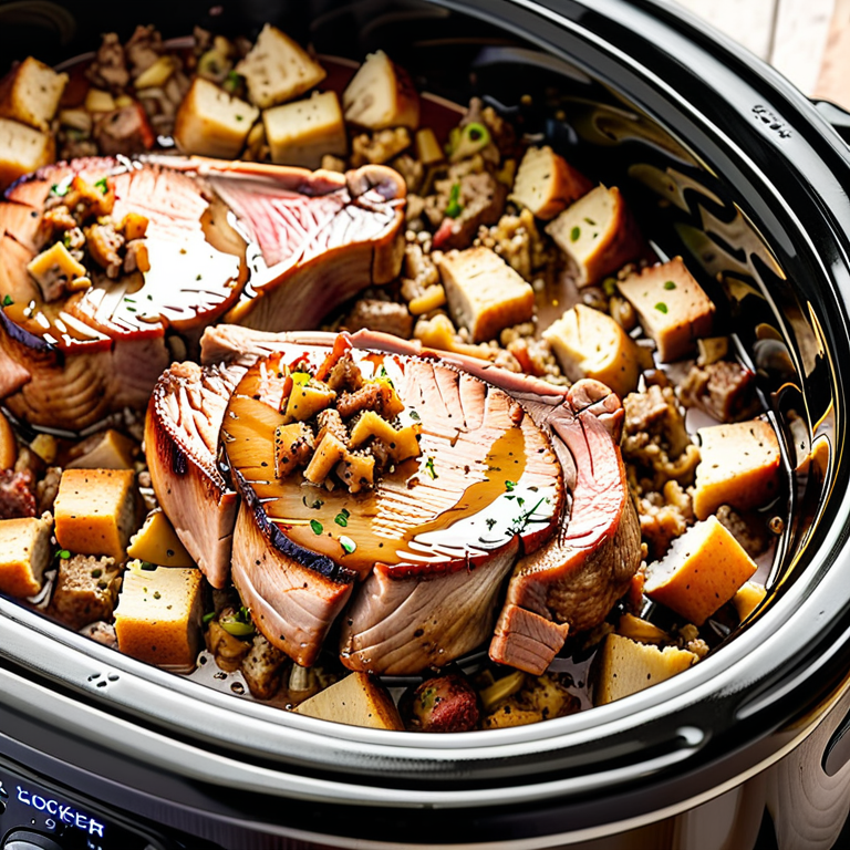slow cooker pork chops and stuffing