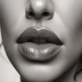 lips black and white clipart