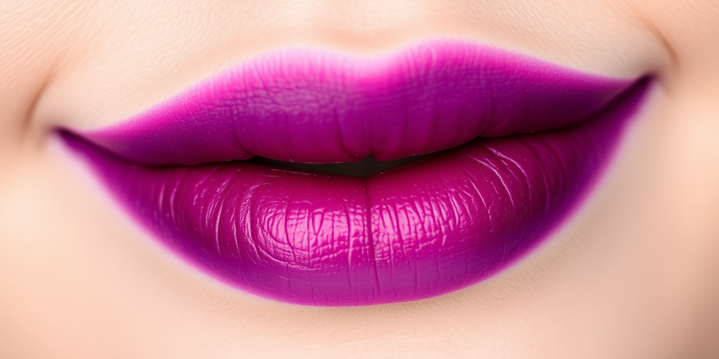 Ombré berry lip tint "Twilight Gradient" fading from deep purple to soft lilac, creates a unique dimensional effect, smudge-proof and transfer-resistant formula