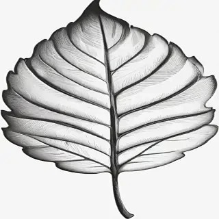 clipart leaf black and white