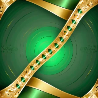 gold and green background