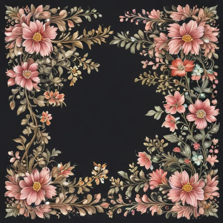 flowery border clipart