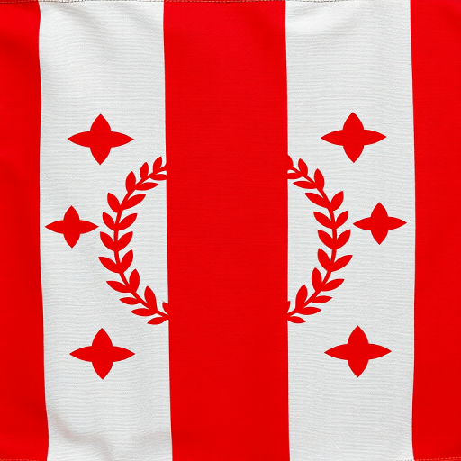 Generate an image of the flag of Georgia with vibrant colors, using a DSLR camera type, 50mm lens, f/8 aperture, ISO 100, natural lighting, front view, ensuring high resolution and clarity.