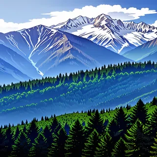 mountainous background