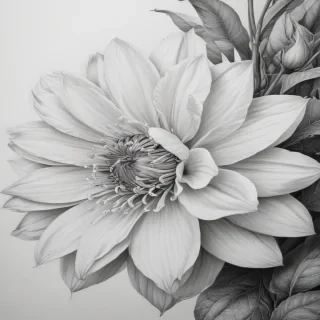 flower pencil drawing