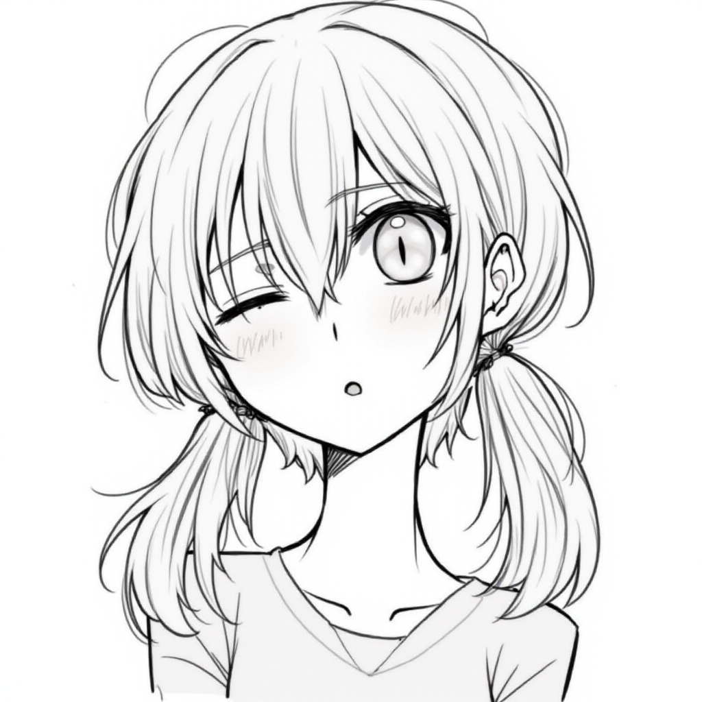 1girl, Best quality, quan,hyouuma,wanke,nikorashi-ka,sofra,you shimizu, voice actor connection, white background, looking at viewer, monochrome, hair between eyes, closed mouth, smile, cosplay, sketch, long hair, greyscale, eyepatch, twintails, low twintails, portrait, kagune (tokyo ghoul), solo, crossover, simple background,