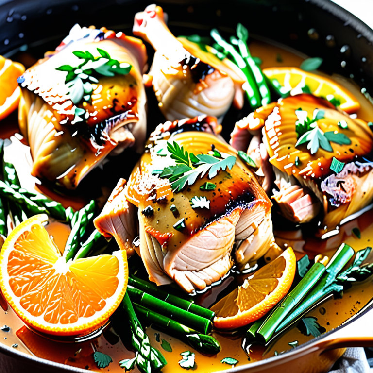 orange wine braised chicken thighs